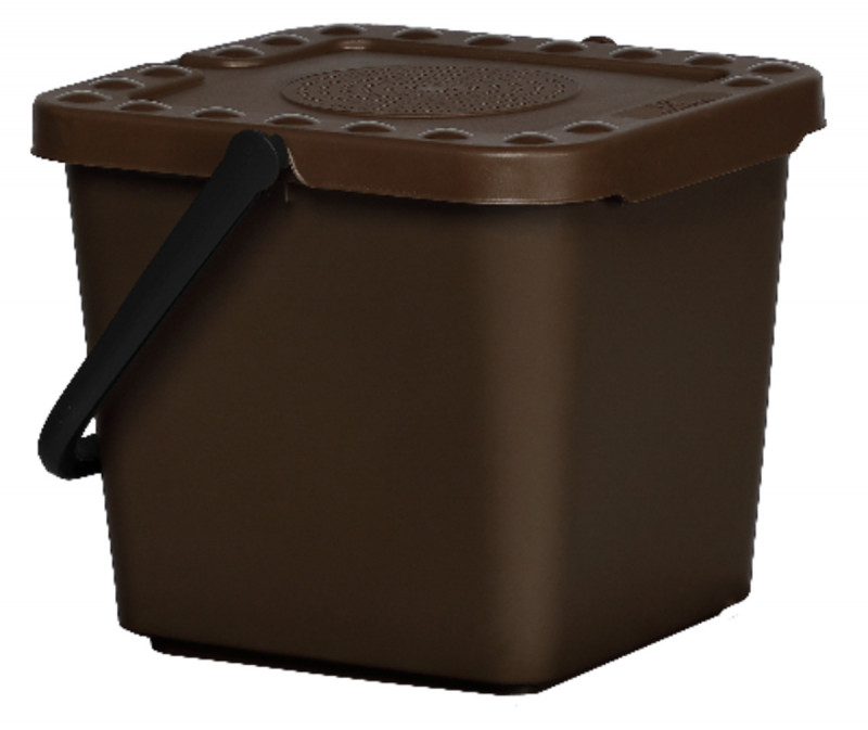 Seau à compost plastique 7 L marron Probbax