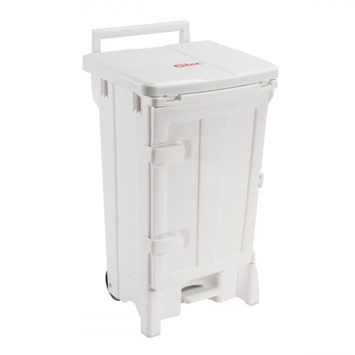 Collecteur avec couvercle plastique 90 L blanc Gilac