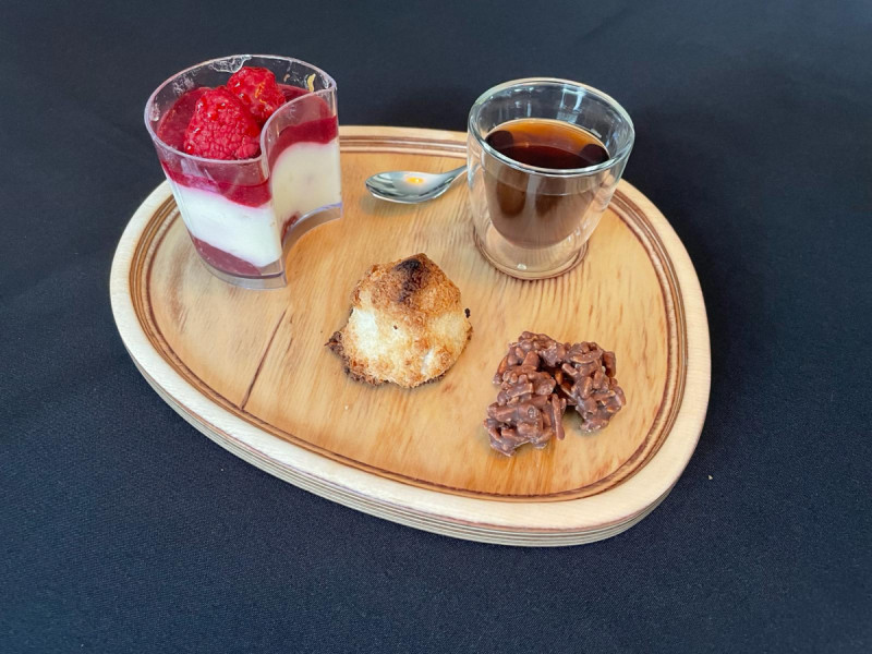 Plateau café gourmand irrégulier bouleau 26 cm De La Roca
