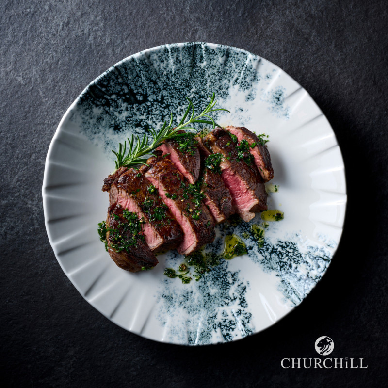 Assiette coupe plate porcelaine vitrifiée Ø 21 cm Smoke Churchill