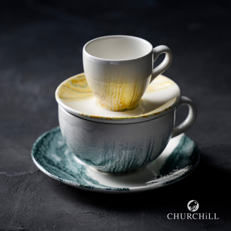 Sous-tasse à cappuccino / thé rond Black porcelaine vitrifiée Ø 15 cm Tide Churchill