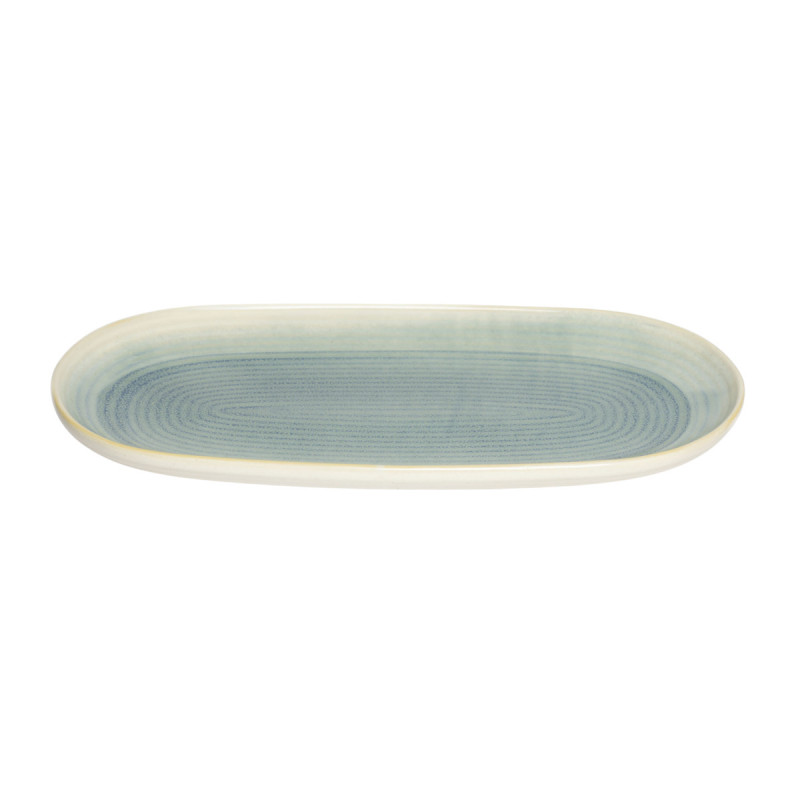 Assiette de présentation ovale ivoire grès émaillé 28 cm Pacific Pro.mundi