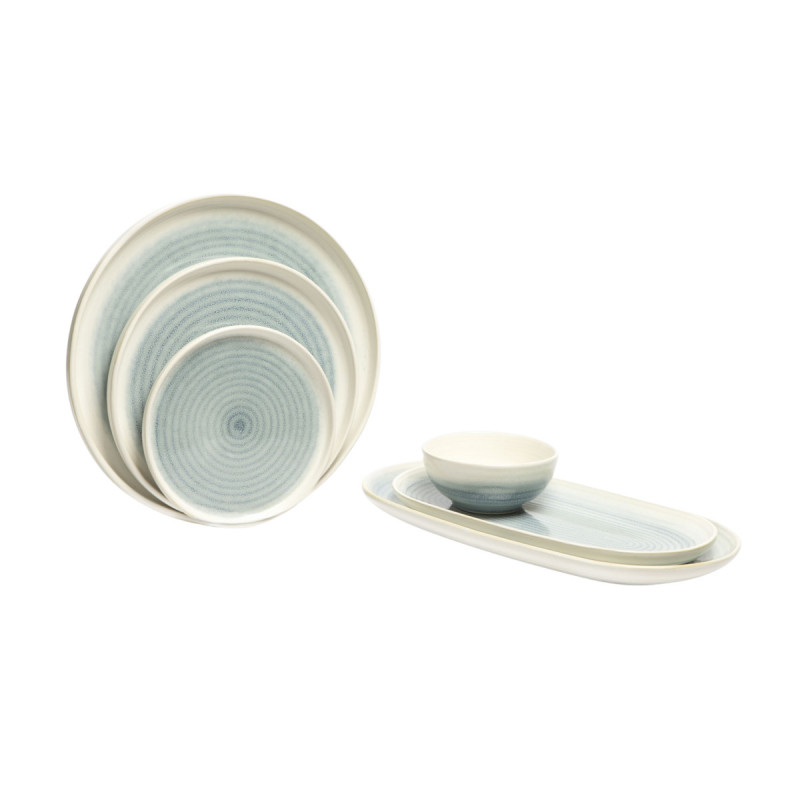 Assiette de présentation ovale ivoire grès émaillé 33,5 cm Pacific Pro.mundi