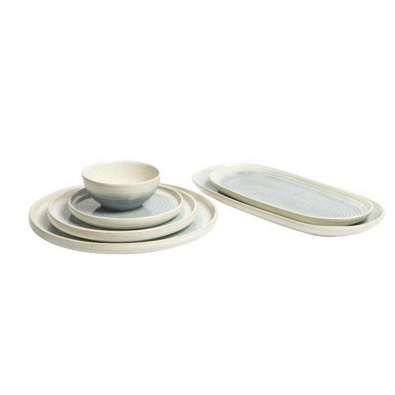 Assiette de présentation ovale ivoire grès émaillé 33,5 cm Pacific Pro.mundi