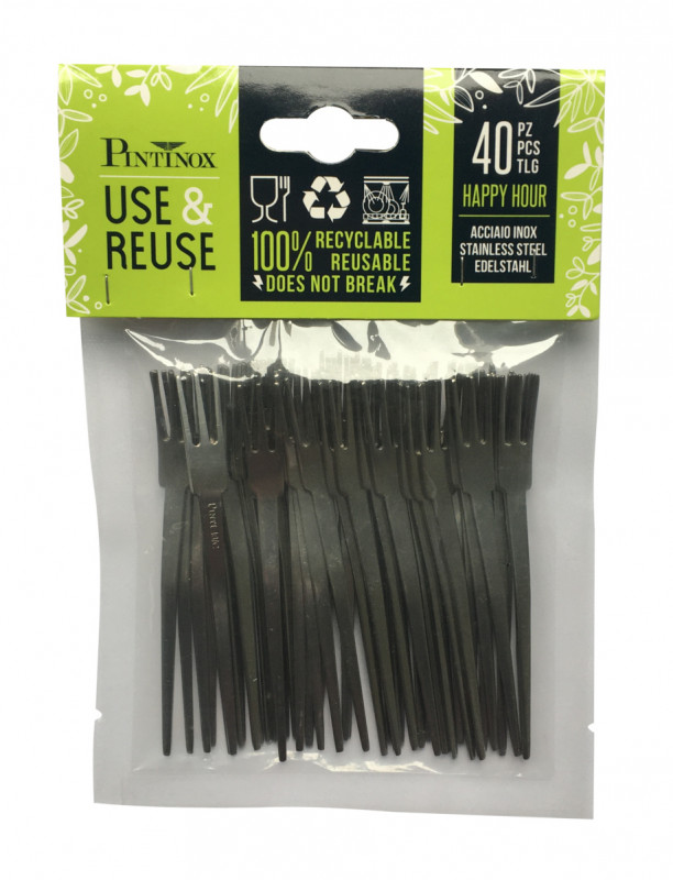 Trident inox 10 cm Happy Hour Pintinox (40 pièces)