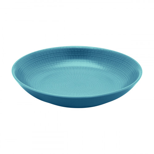 Assiette creuse rond Bleu galet en grès émaillé Modulo Nature Degrenne