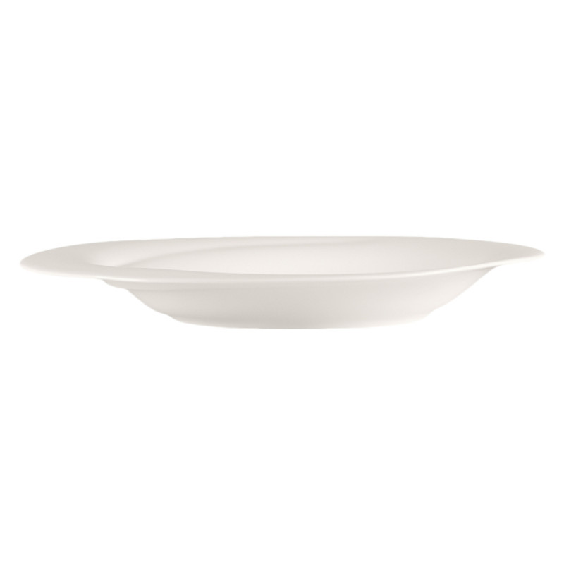 Assiette plate rond blanc porcelaine bone china 24,4x23,1 cm Pose Rak