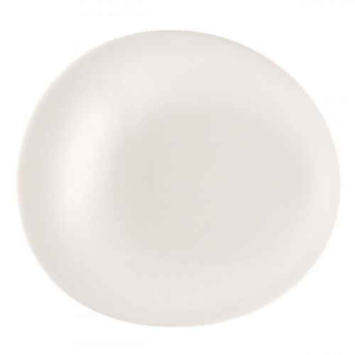 Assiette coupe plate rond blanc porcelaine bone china 20,2x18,4 cm Pose Rak