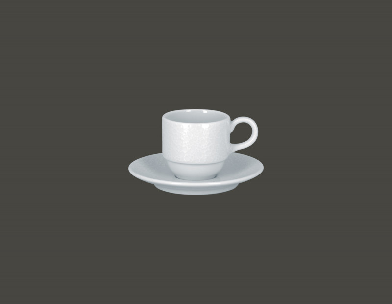 Tasse à expresso empilable rond blanc porcelaine 9 cl Ø 6 cm Charm Rak