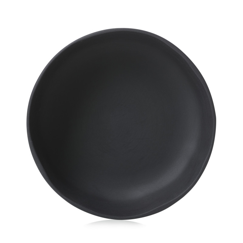 Assiette à bord droit rond noir porcelaine culinaire Ø 14 cm Caractère Revol