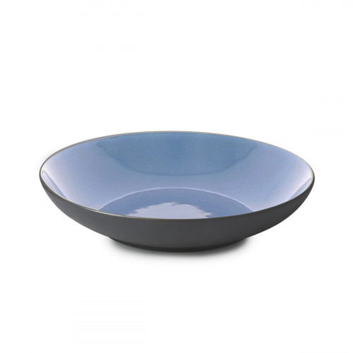 Assiette à bord droit rond bleu porcelaine culinaire Ø 19 cm Equinoxe Revol