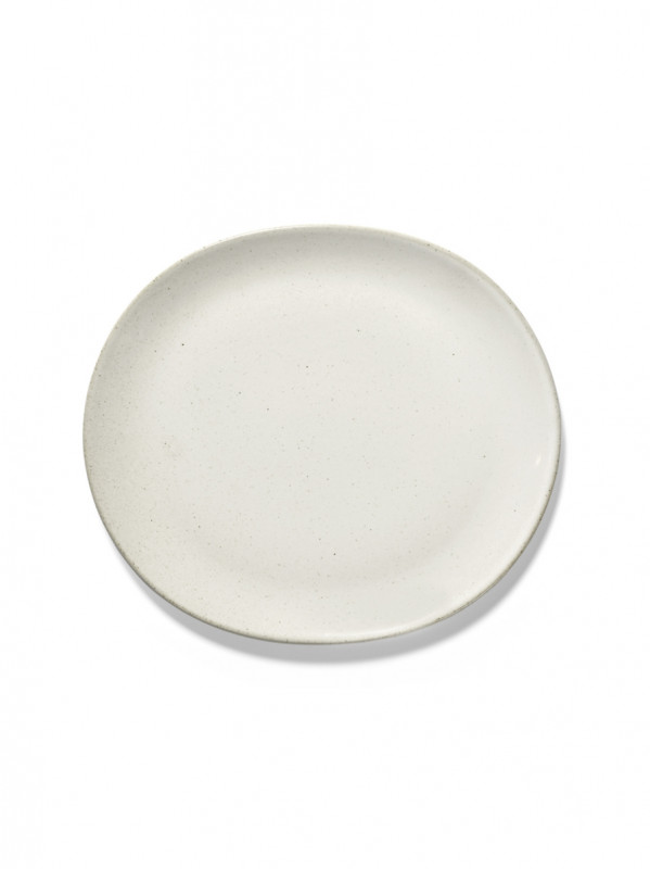 Assiette coupe plate ovale Off White grès émaillé 27,5x24,5 cm Out Of Lines Serax