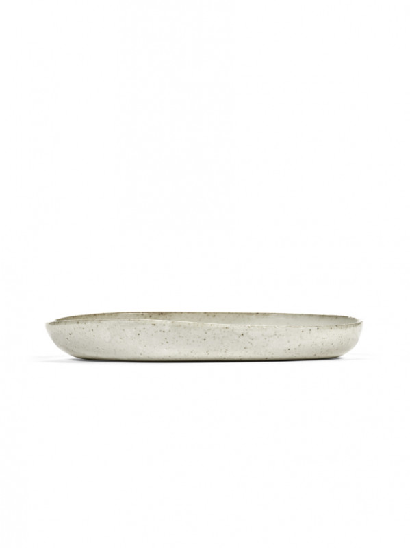 Sous tasse ovale Off White grès émaillé 13 cm Out Of Lines Serax