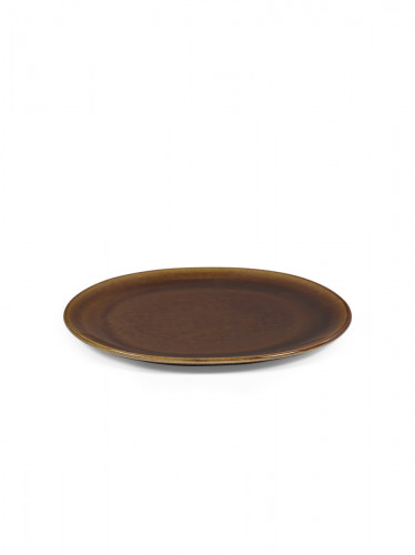 Assiette coupe plate ovale ocre grès émaillé 27,5x24,5 cm Out Of Lines Serax