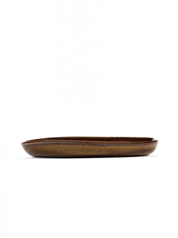 Sous tasse ovale ocre grès émaillé 13 cm Out Of Lines Serax