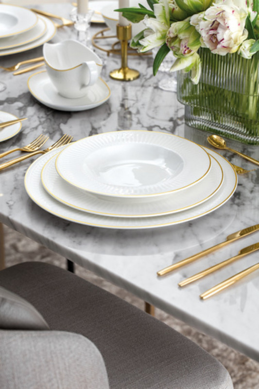 Assiette creuse rond blanc porcelaine bone china Ø 24,5 cm Chateau Septfontaines Villeroy & Boch