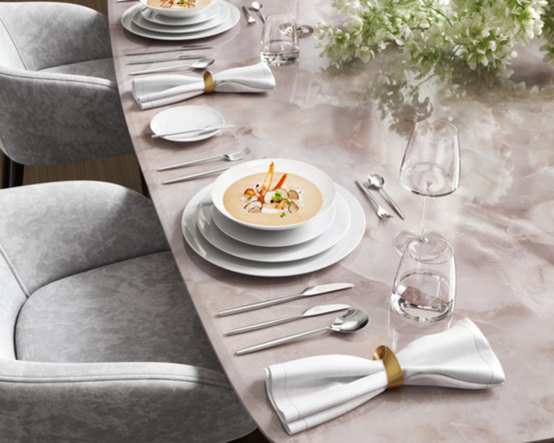 Assiette creuse rond blanc porcelaine bone china Ø 22 cm Metrochic Villeroy & Boch