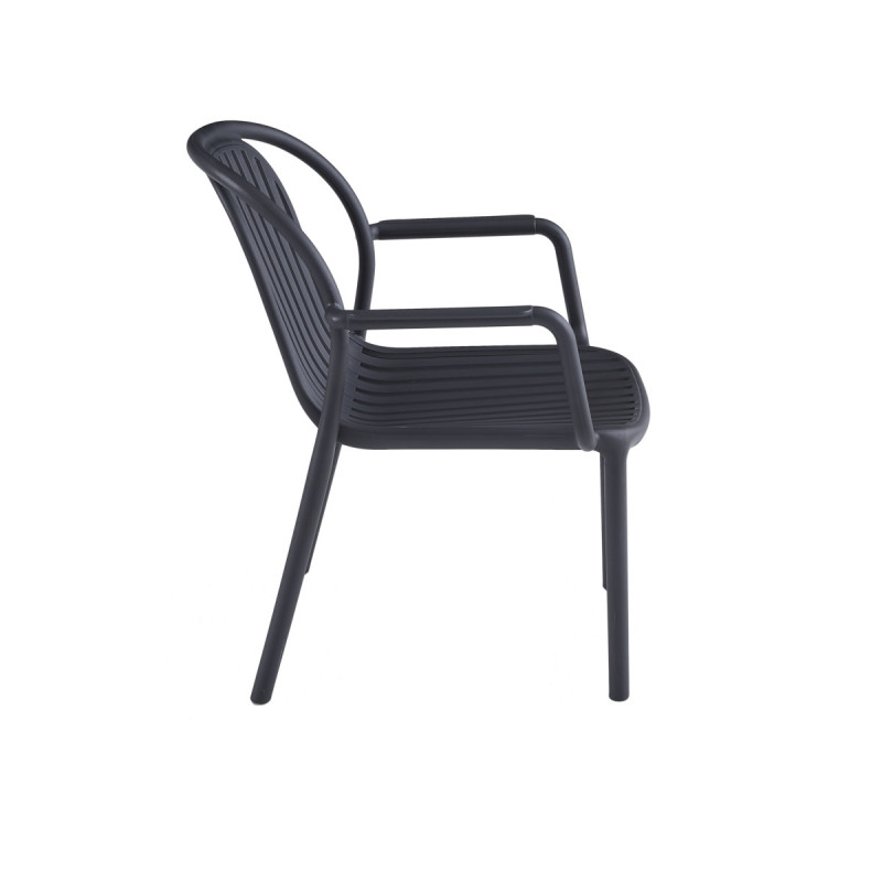 Fauteuil gris anthracite 76x65x66 cm Doha