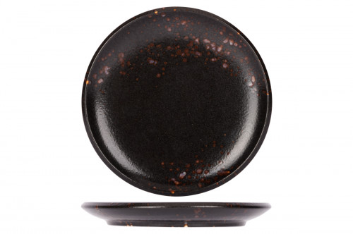 Assiette à pain rond noir porcelaine Ø 14,5 cm Etna Proof