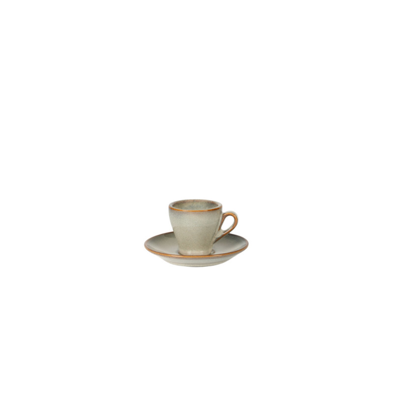 Sous tasse à expresso rond gris bleu porcelaine Ø 12 cm Serena Pro.mundi