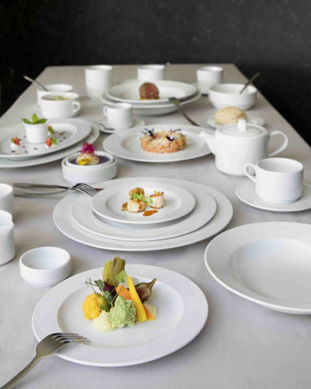 Sous tasse déjeuner rond blanc porcelaine Ø 17 cm Presto Accolade