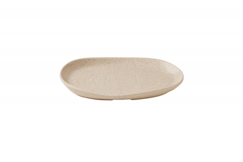 Assiette coupe plate organique beige porcelaine vitrifiée Ø 26 cm 26x20 cm Stonecast Natural Churchill