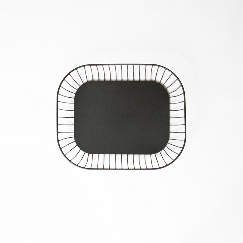 Corbeille de buffet acier noir 33x27x8,4 cm Naro Pro.mundi