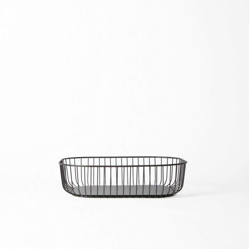 Corbeille de buffet acier noir 33x27x8,4 cm Naro Pro.mundi