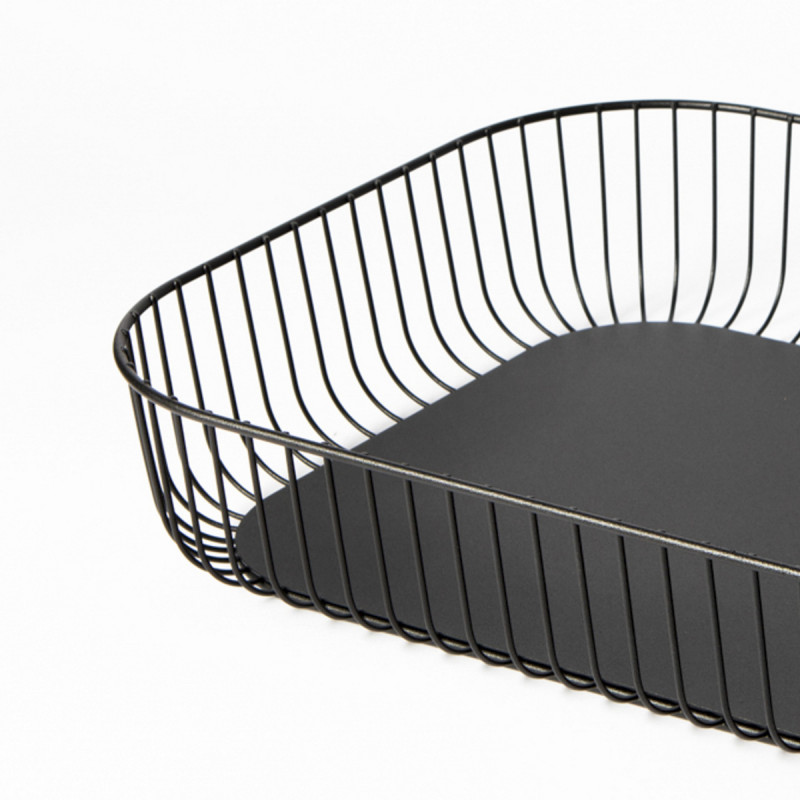 Corbeille de buffet acier noir 53,5x33x8,4 cm Naro Pro.mundi