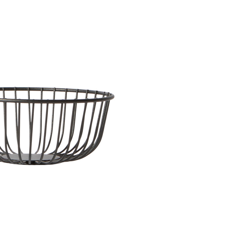 Corbeille de table rond noir acier Ø 17 cm 7 cm Naro Pro.mundi