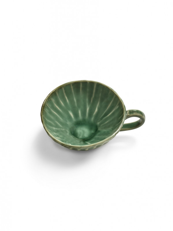 Tasse à expresso rond vert grès émaillé 10,7 cm Ø 10,7 cm Verde Lanza Serax