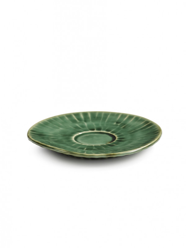 Sous tasse à expresso rond vert grès émaillé 12,5 cm Ø 12,5 cm Verde Lanza Serax