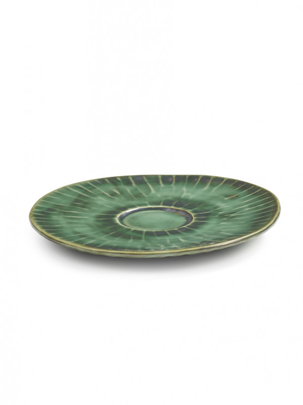Sous tasse à cappuccino rond vert grès émaillé 14,5 cm Ø 14,5 cm Verde Lanza Serax