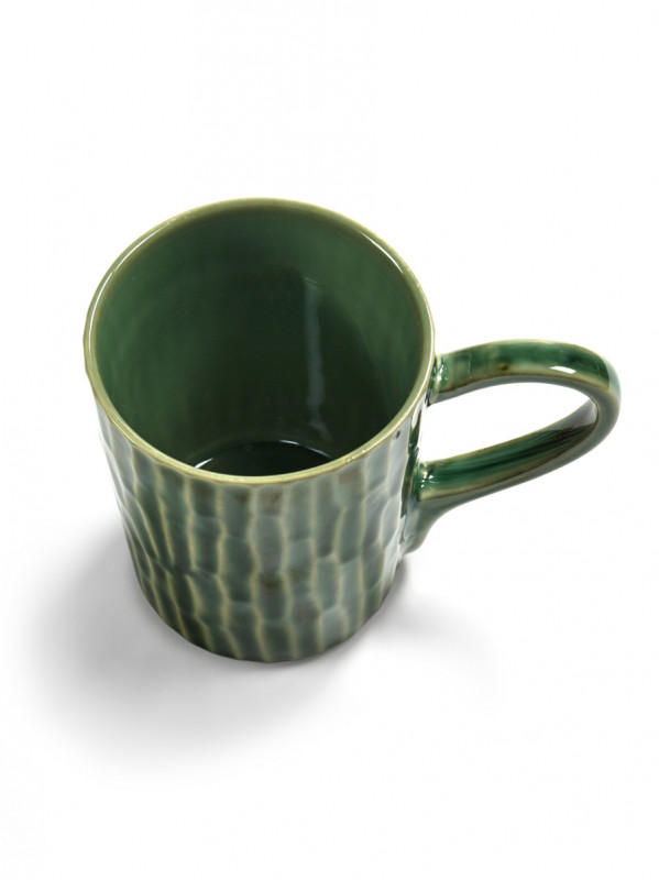 Tasse à thé rond vert grès émaillé 13,5 cm Ø 13,5 cm Verde Lanza Serax