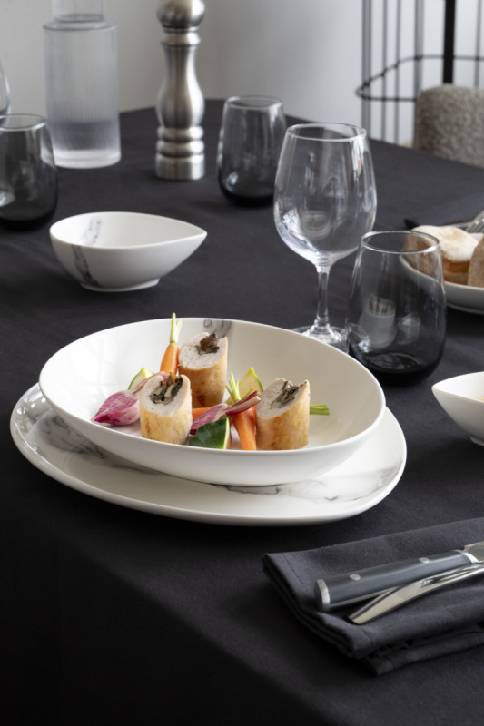 Assiette coupe creuse blanc porcelaine Ø 20 cm Silk Accolade