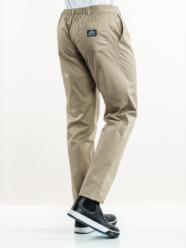 Pantalon de cuisine beige 48 Sabbia Chaud Devant
