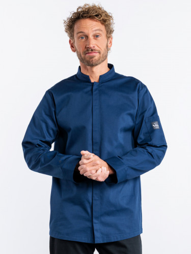 Veste de cuisine manches longues bleu marine XL Sabor Chaud Devant