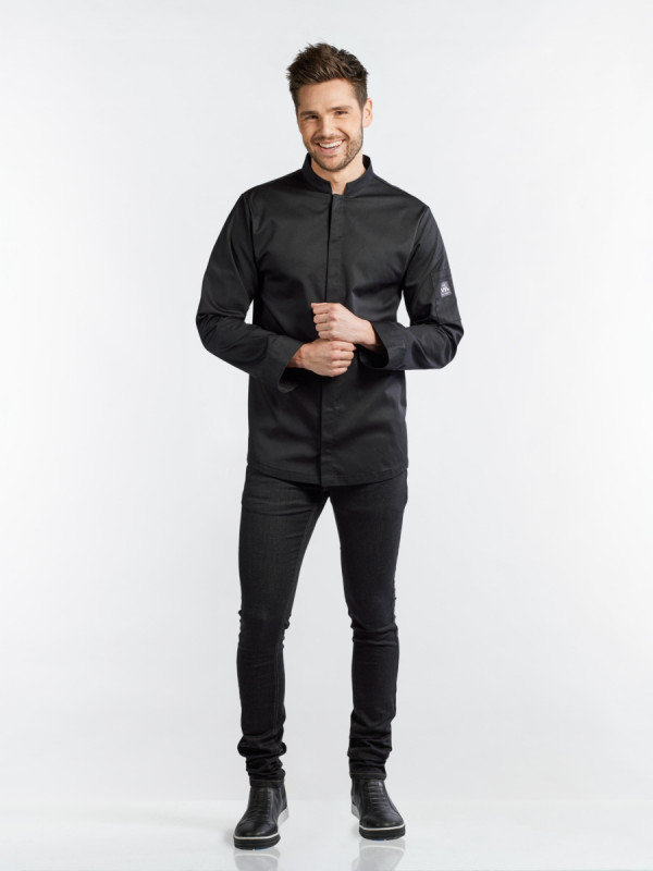 Veste de cuisine manches longues noir XXXXL Sabor Chaud Devant