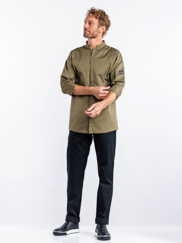 Veste de cuisine manches longues olive XS Sabor Chaud Devant