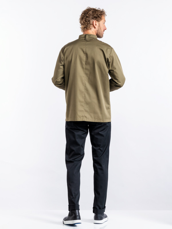 Veste de cuisine manches longues olive XS Sabor Chaud Devant