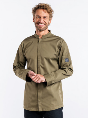 Veste de cuisine manches longues olive S Sabor Chaud Devant