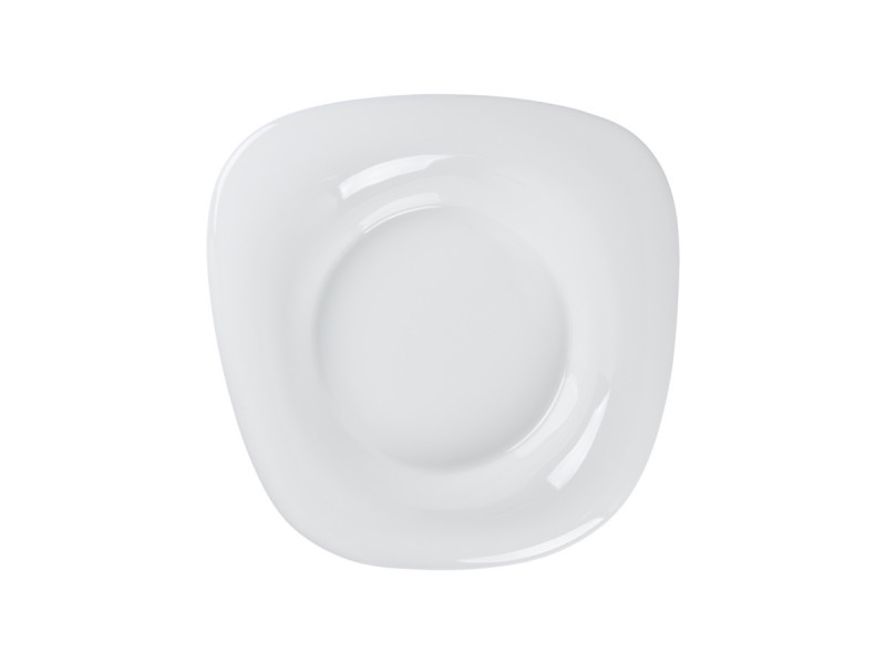 Assiette coupe creuse carré blanc porcelaine bone china Ø 23 cm Le Ballet Cloud Rak