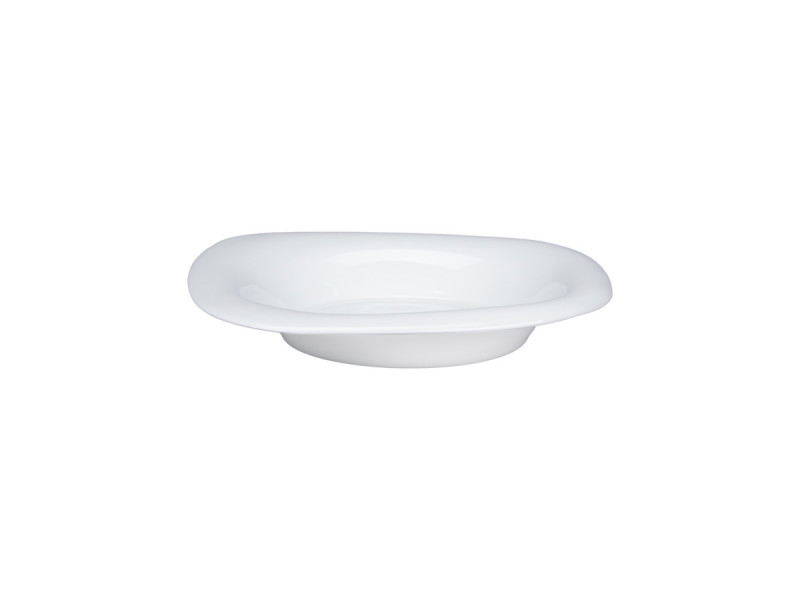 Assiette creuse carré blanc porcelaine bone china Ø 23 cm Le Ballet Cloud Rak