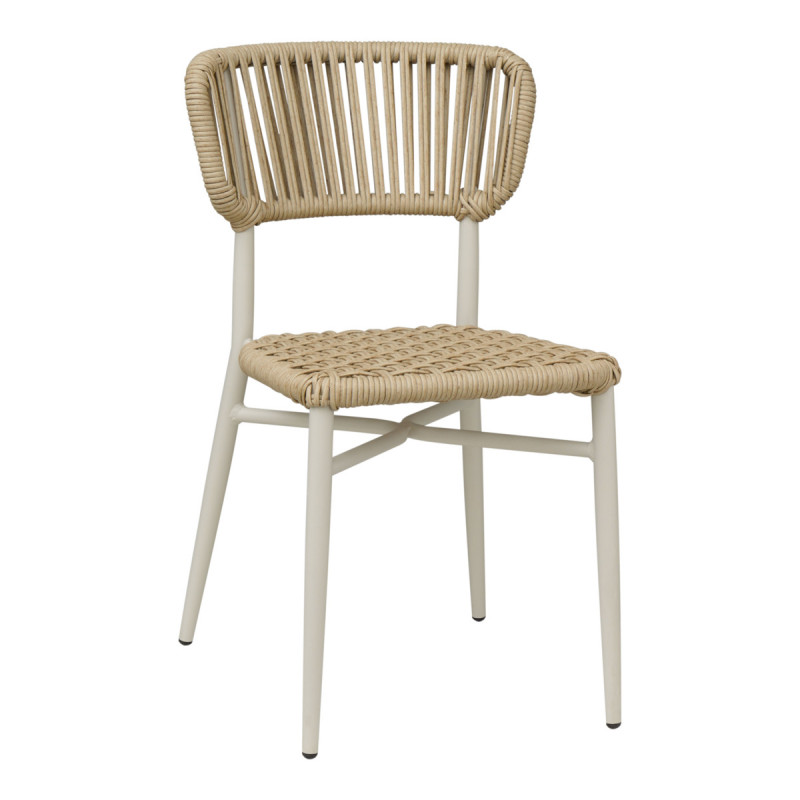 Chaise d'extérieur sable 77x47x55 cm Marbella Flexmob