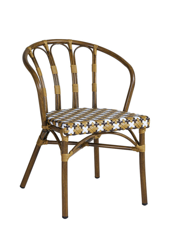 Fauteuil d'extérieur brun 77,5x56x59,5 cm Clichy Flexmob
